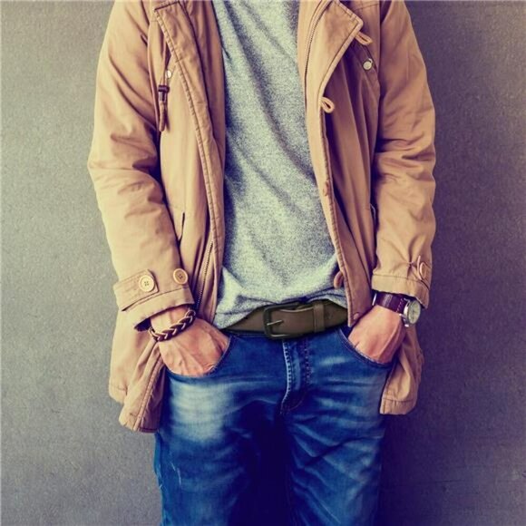 Mens Leather Belt Classic Buckle Dress Belt for Jeans Work Casual Pants - Picture 4 of 6